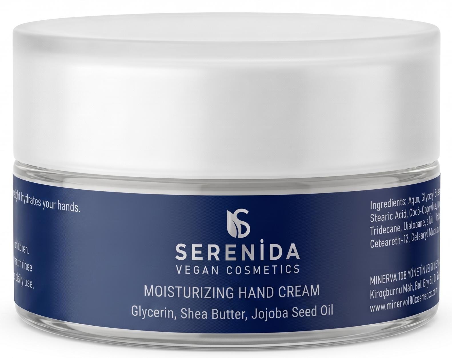 Serenida Vegan Hand Cream, Shea Butter, Jojoba Oil, Fast-Absorbing (50ml)
