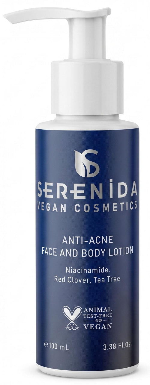 Serenida Anti-Acne Face and Body Lotion, Vegan Niacinamide Tea Tree (100ml)