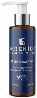 Serenida Fresh Shower Gel, Vegan Body Wash, Lavender Orange Peel (200ml)
