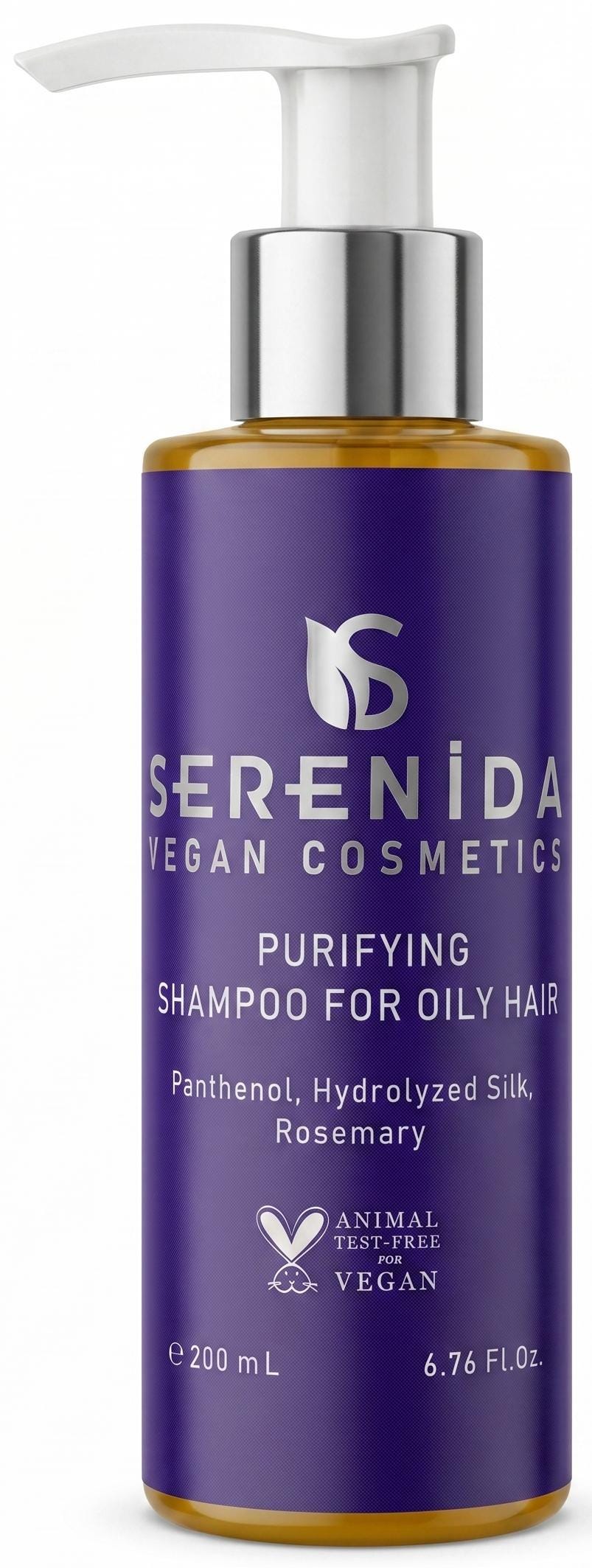 Serenida Purifying Shampoo for Oily Hair, Vegan Rosemary Balancing (200 ml)