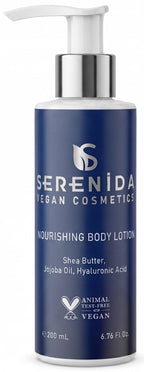 Serenida Nourishing Body Lotion, Vegan Fast-Absorbing Hydrating Body Moisturizer, Cruelty Free PETA Approved, 200ml