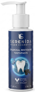 Serenida Charcoal Whitening Toothpaste, Vegan Fluoride-Free Teeth Whitening Paste with Peppermint, Cruelty Free, 100ml