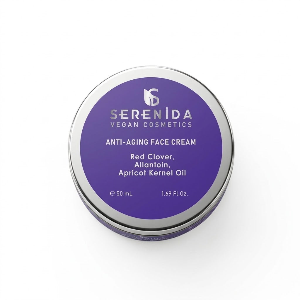 Cremă Anti-Aging pentru Față Serenida, Hidratant Vegan Ușor cu Trifoi Roșu (50ml)