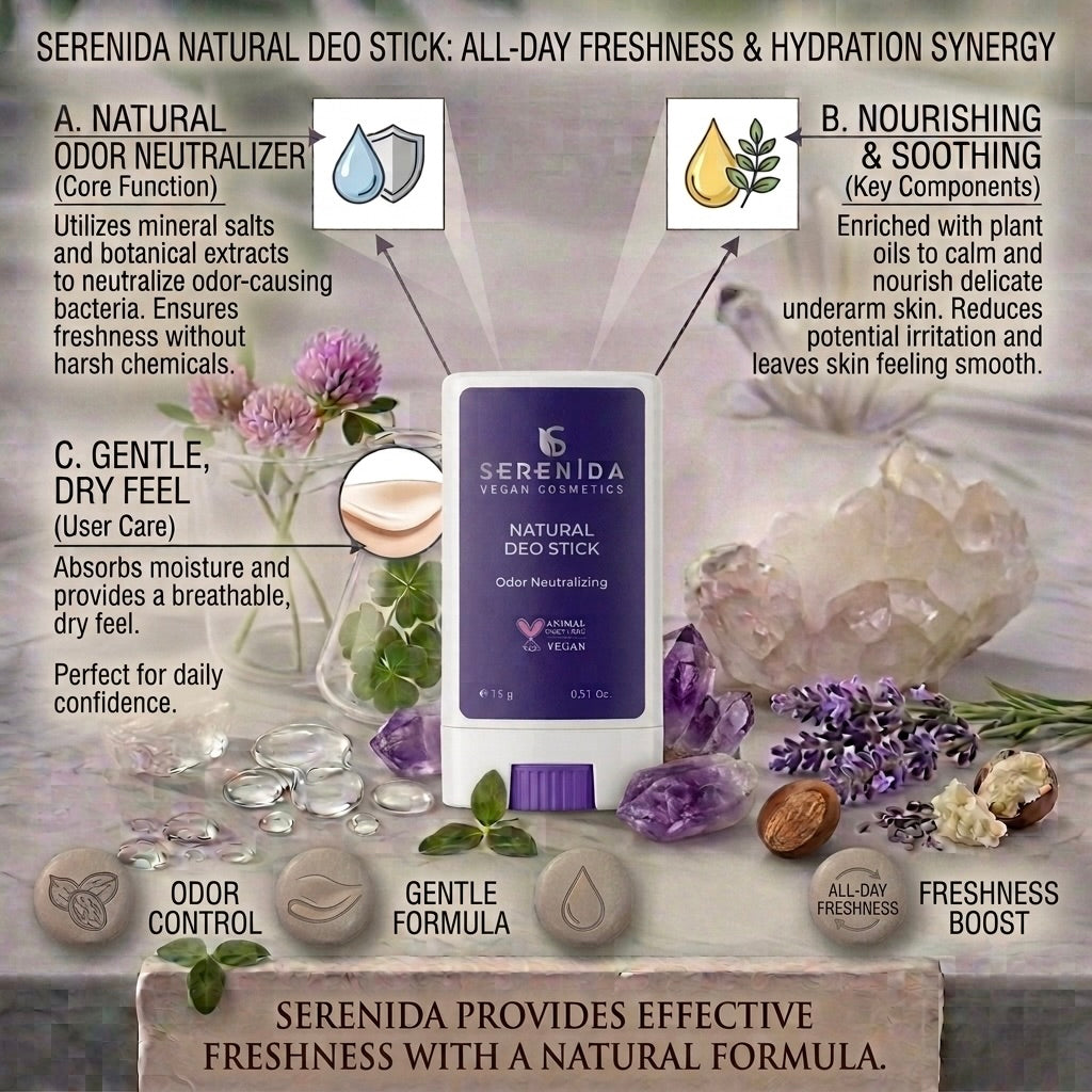 Serenida Deodorante Stick, Naturale Vegano Senza Alluminio (15g)