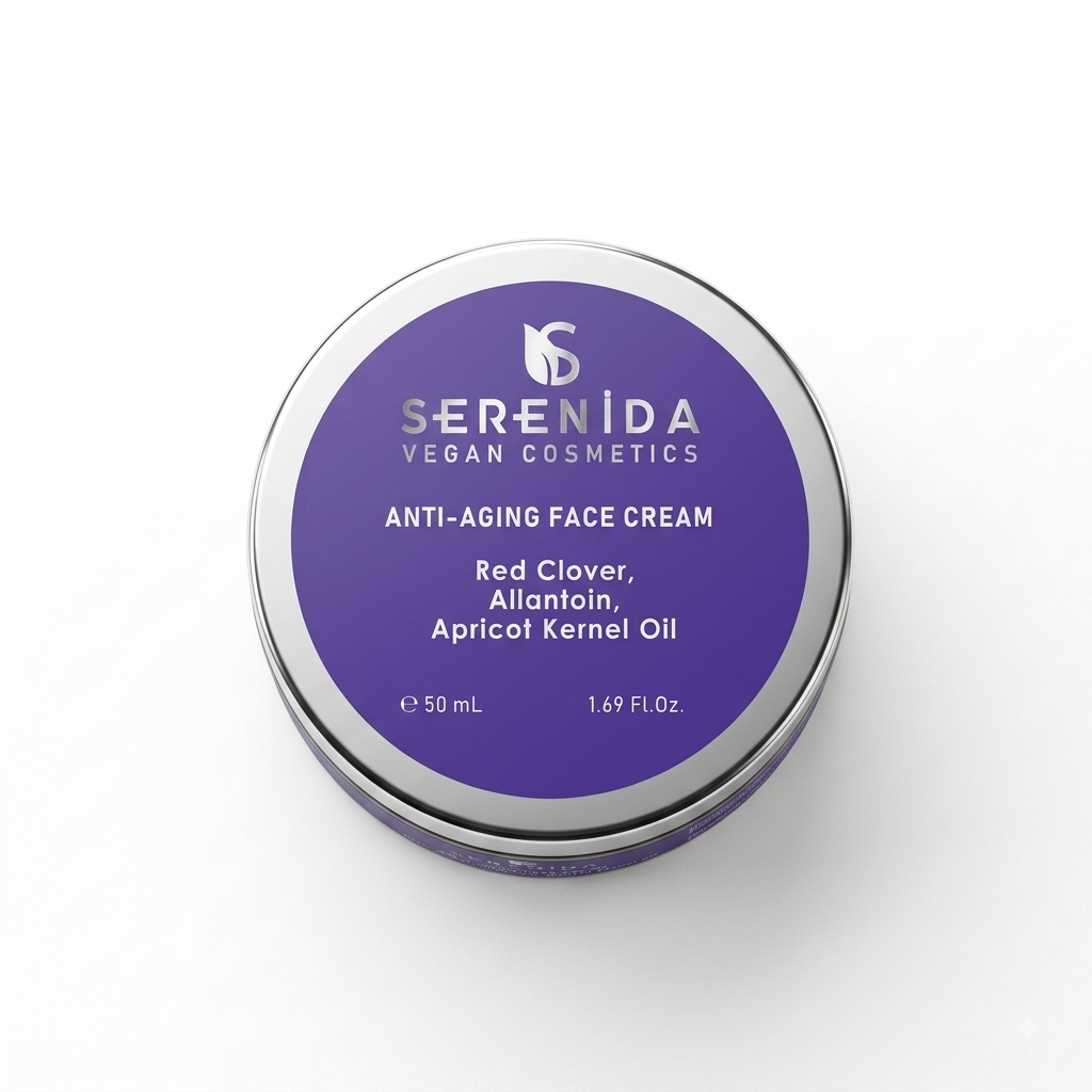 Cremă Anti-Aging pentru Față Serenida, Hidratant Vegan Ușor cu Trifoi Roșu (50ml)