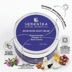 Serenida Vegansk Natcreme, med Niacinamid og Vitamin E, Anti-Aging Fugtighedscreme (50 ml)