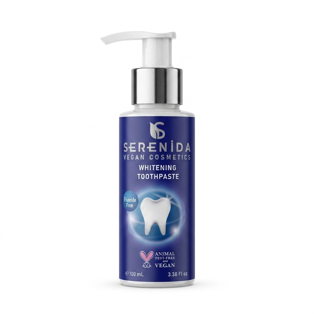 Serenida Dentifricio Sbiancante, Pasta Vegana Senza Fluoro con Menta Piperita e Chiodi di Garofano, Cruelty-Free, 100ml